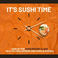 Eggroll and Crab Rangoon making class flyer