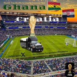 CROATIA 🇭🇷 VS GHANA 🇬🇭(ROUND-TRIP Shuttle to Lincoln Financial Field)⚽️6-27