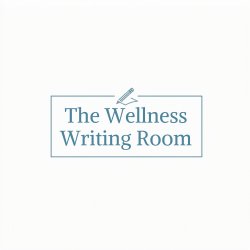 Blue and white logo of The Wellness Writing Room