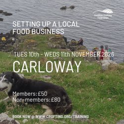 Setting up a local food business:- Carloway, 10th & 11th November 2026