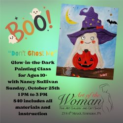 👻 DON’T GHOST ME! 👻  A Glow-in-the-Dark Painting Class for Ages 10+