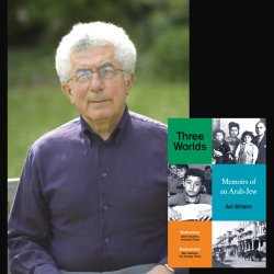 Avi Shlaim with book 'Three Worlds'