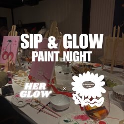 sip paint & glow - pink themed & all ages