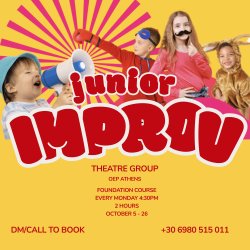 Junior Improv Theatre: 4 Week Improv Course for Young People with Lena Ivros. Mondays at 4:30pm