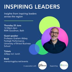 Event visual with details and headshot of Graham Abbey