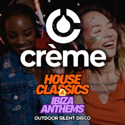 Young people dancing at a silent disco
