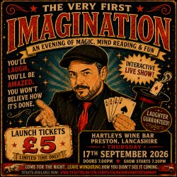 IMAGINATION — Magic, Mind Reading & Psychology Night at Hartleys Wine Bar, Preston