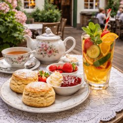 Tee, Kuchen und ein Glas Pimm's