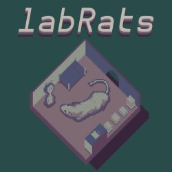 a stuffed rat with a green led eye and three wires coming out of it's head. on the left it says labrats by nathan leigh performed by nicole orabona