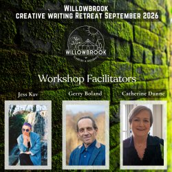 An image of Jess, Gerry and Catherine with the willowbrook logo