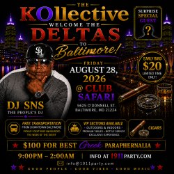 Welcome Deltas to Baltimore: Straight from Harlem, New York... one of Hip-Hop's most respected DJs is coming to Baltimore!  DJ SNS, the legendary mixtape pioneer and longtime official DJ for Mary J. B
