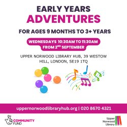 Early Years Adventures - free sessions for 9 months to 3 years+ to play & learn for low income families