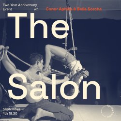 The Salon two-year anniversary artwork featuring Conor Aphilia and Bella Sorcha performing Kinbaku.