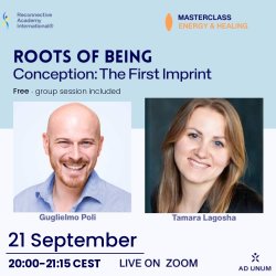 Roots of Being LIVE — Conception: The First Imprint, free online evening, Monday 21 September 2026, 20:00–21:15 CET