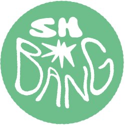 An orange circular icon with stylized white text that reads "SH'BANG"