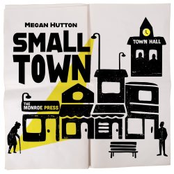 A black and white typical small town main street