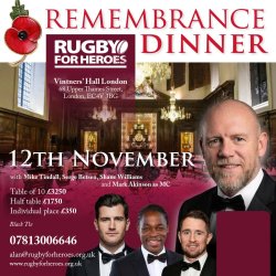 Rugby for Heroes Annual Remembrance Dinner
