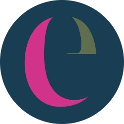 small case letter "e" in yellow and green in a dark blue circle.  Elevate image