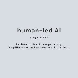 human-led AI words on white background event page image