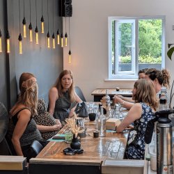 expectant parents talk about birth and baby hopes at Bump Brunch