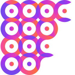An abstract image of the Pike Therapy Conference logo consisting of overlapping circles in orange, pink and purple.