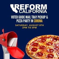 Voter Guide Mail Tray Pickup & Pizza Party — Corona