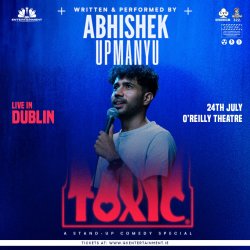 Abhishek Upmanyu brings his new show Toxic to Dublin on 24 July 2026 at O’Reilly Theatre. Book tickets now for a night of top stand-up comedy.