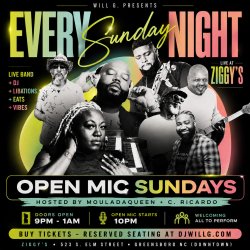 🎙️ Open Mic Sundays @ZIGGYSGSO  + LIVE BAND + Every Sunday Night + Welcoming All Artist 🎙️