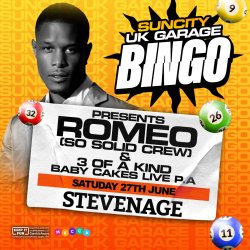 Sun City Bingo - Stevenage | UK GARAGE BINGO - 2026 TOUR