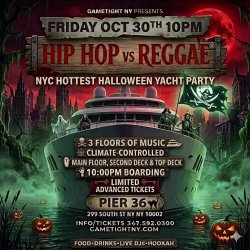 NYC FRIDAY HIP HOP VS REGGAE® HALLOWEEN NIGHTMARE AT PIER 36 PARTY CRUISE