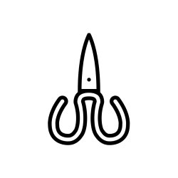 Fabric Scissors Icon in Black & White
