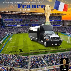 FRANCE 🇫🇷 VS ________(ROUND-TRIP Shuttle to Lincoln Financial Field) ⚽️ 6-22