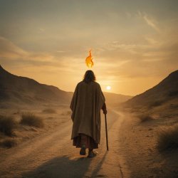 man walking in the desert