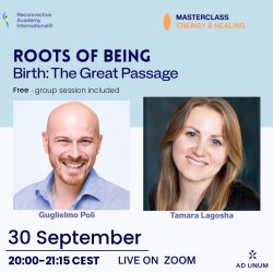 Roots of Being LIVE — Birth: The Great Passage, free online evening, Wednesday 30 September 2026, 20:00–21:15 CET