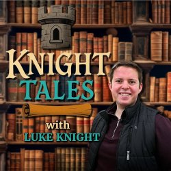 Luke Knight sitting in a classic library.