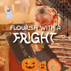 Flourish with a FRIGHT with afternoon tea treats in the background