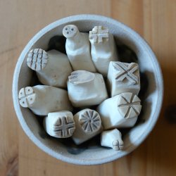Carve your own porcelain stamp - a hand building workshop with Megan Cox potter-in-residence at the Bell House Pottery