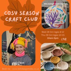 Cosy Season Craft Club 8-12 year olds