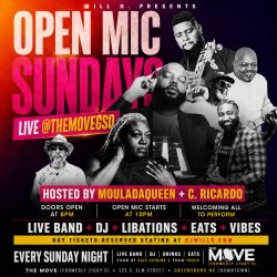 🎙️ Open Mic Sundays @THEMOVEGSO  + LIVE BAND + Every Sunday Night + Welcoming All Artist 🎙️