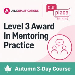 Icon of two people talking and text: Level 3 Award in Mentoring Practice
