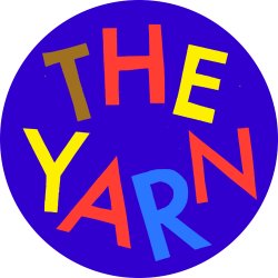 The Yarn letters in various colours on a purple circle