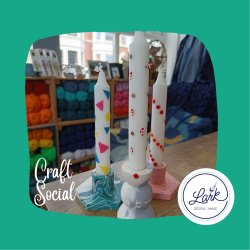 Craft Social - Jesmonite candle holder and wax candle decorating