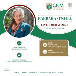 An Evening with Barbara O'Neill – LIVE in Dubai Presented by CNM Institute of Natural Health (UAE) & CNM UK