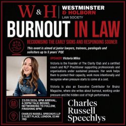 WHLS Junior Lawyers Division - Burnout in Law