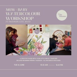 Mum + Baby | Beginner Botanical Watercolour Workshop @ Two Plus Café