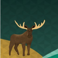 Moose on abstract background