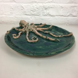 Octopus Plates, clay workshop