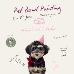 Minnie's 1st Birthday: Pet Bowl Painting
