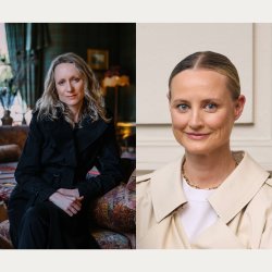 Two portraits of women side by side