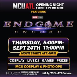 Promotional image for MCU ATL's Opening Night Fan Experience featuring Spiderman: Brand New Day